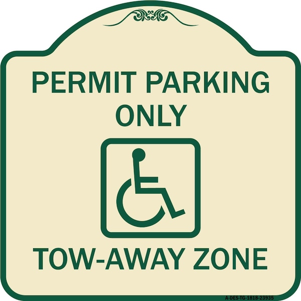 Signmission Georgia ADA Handicapped Parking Accessible Permit Parking Only Tow-Away Zone with Sym, TG-1818-23935 A-DES-TG-1818-23935 - main